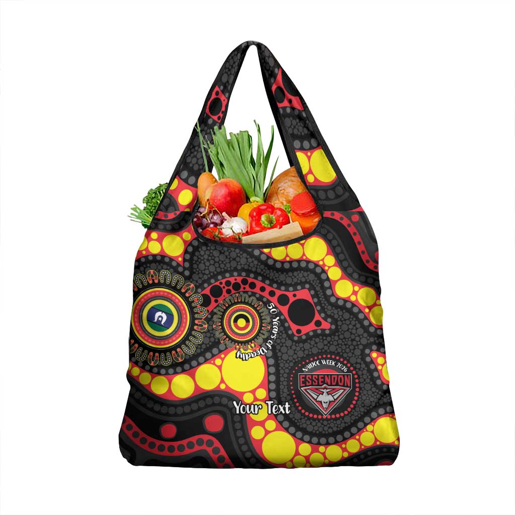 Essendon Bombers NAIDOC Week 2026 Personalised Grocery Bag 50 Years of Deadly Aboriginal Art