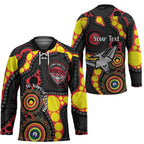 Essendon Bombers NAIDOC Week 2026 Personalised Hockey Jersey 50 Years of Deadly Aboriginal Art