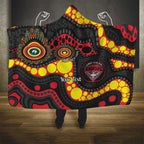 Essendon Bombers NAIDOC Week 2026 Personalised Hooded Blanket 50 Years of Deadly Aboriginal Art