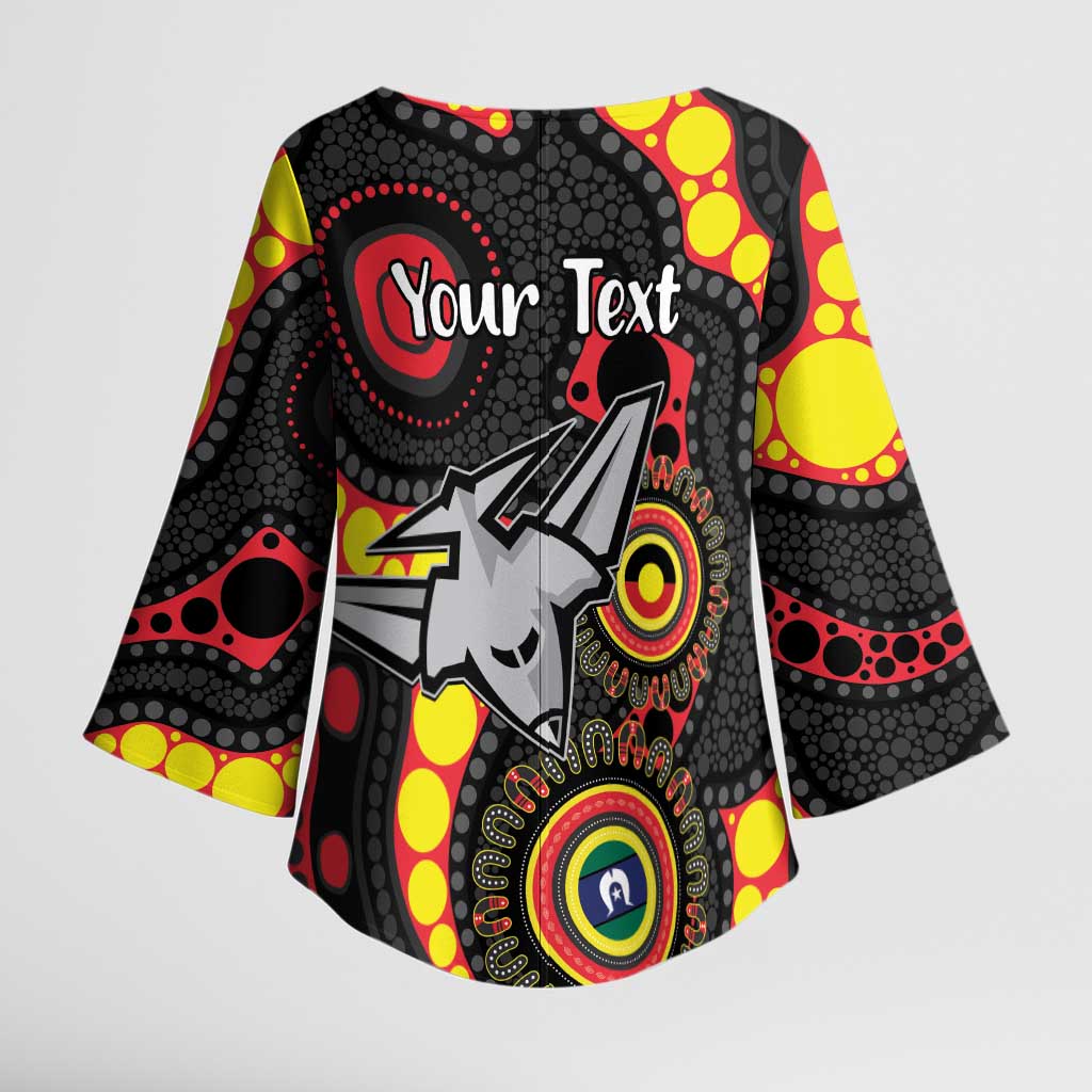 Essendon Bombers NAIDOC Week 2026 Personalised Kimono Sleeve Blouse 50 Years of Deadly Aboriginal Art