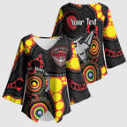 Essendon Bombers NAIDOC Week 2026 Personalised Kimono Sleeve Blouse 50 Years of Deadly Aboriginal Art