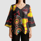 Essendon Bombers NAIDOC Week 2026 Personalised Kimono Sleeve Blouse 50 Years of Deadly Aboriginal Art
