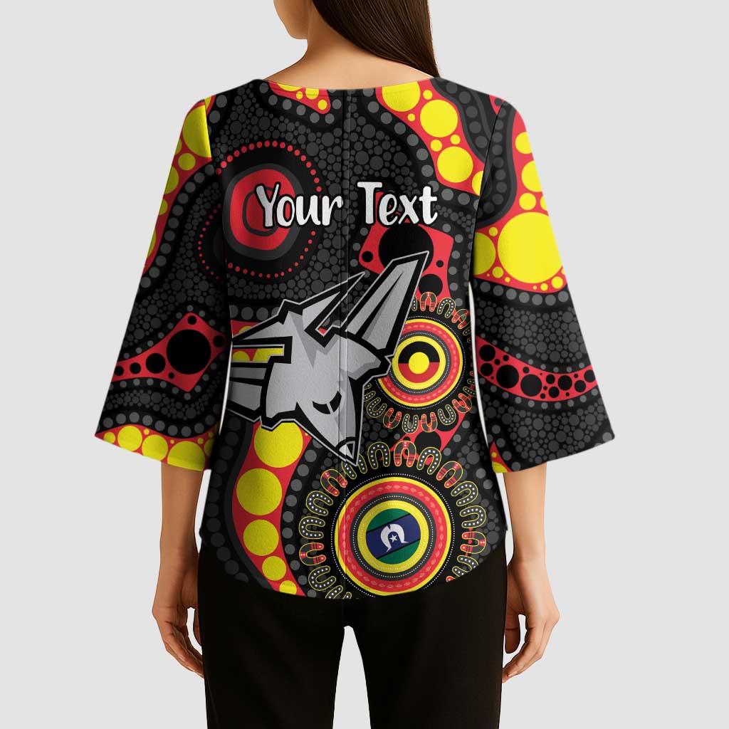 Essendon Bombers NAIDOC Week 2026 Personalised Kimono Sleeve Blouse 50 Years of Deadly Aboriginal Art