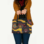 Essendon Bombers NAIDOC Week 2026 Personalised Leather Bag 50 Years of Deadly Aboriginal Art