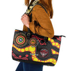Essendon Bombers NAIDOC Week 2026 Personalised Leather Tote Bag 50 Years of Deadly Aboriginal Art