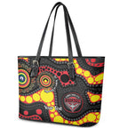 Essendon Bombers NAIDOC Week 2026 Personalised Leather Tote Bag 50 Years of Deadly Aboriginal Art