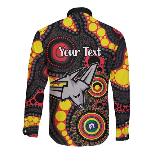 Essendon Bombers NAIDOC Week 2026 Personalised Long Sleeve Button Shirt 50 Years of Deadly Aboriginal Art