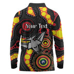 Essendon Bombers NAIDOC Week 2026 Personalised Long Sleeve Polo Shirt 50 Years of Deadly Aboriginal Art