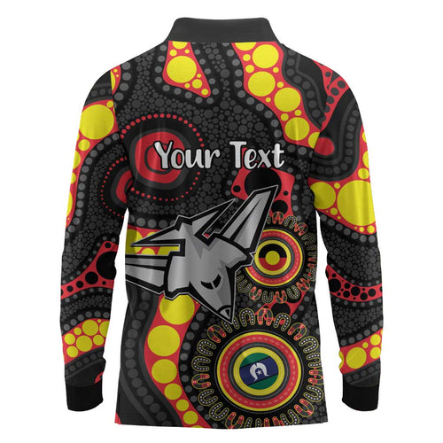 Essendon Bombers NAIDOC Week 2026 Personalised Long Sleeve Polo Shirt 50 Years of Deadly Aboriginal Art