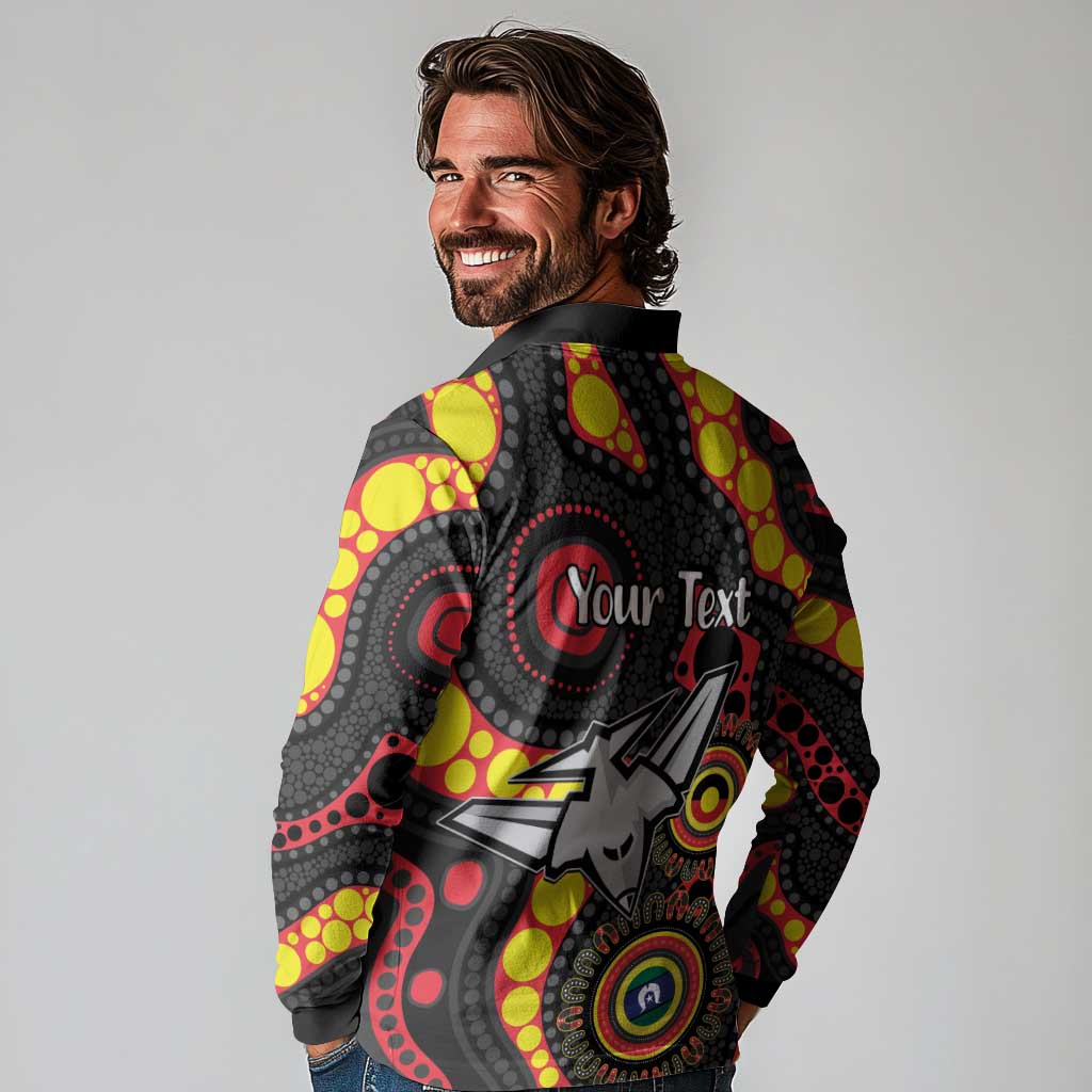 Essendon Bombers NAIDOC Week 2026 Personalised Long Sleeve Polo Shirt 50 Years of Deadly Aboriginal Art