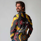Essendon Bombers NAIDOC Week 2026 Personalised Long Sleeve Polo Shirt 50 Years of Deadly Aboriginal Art