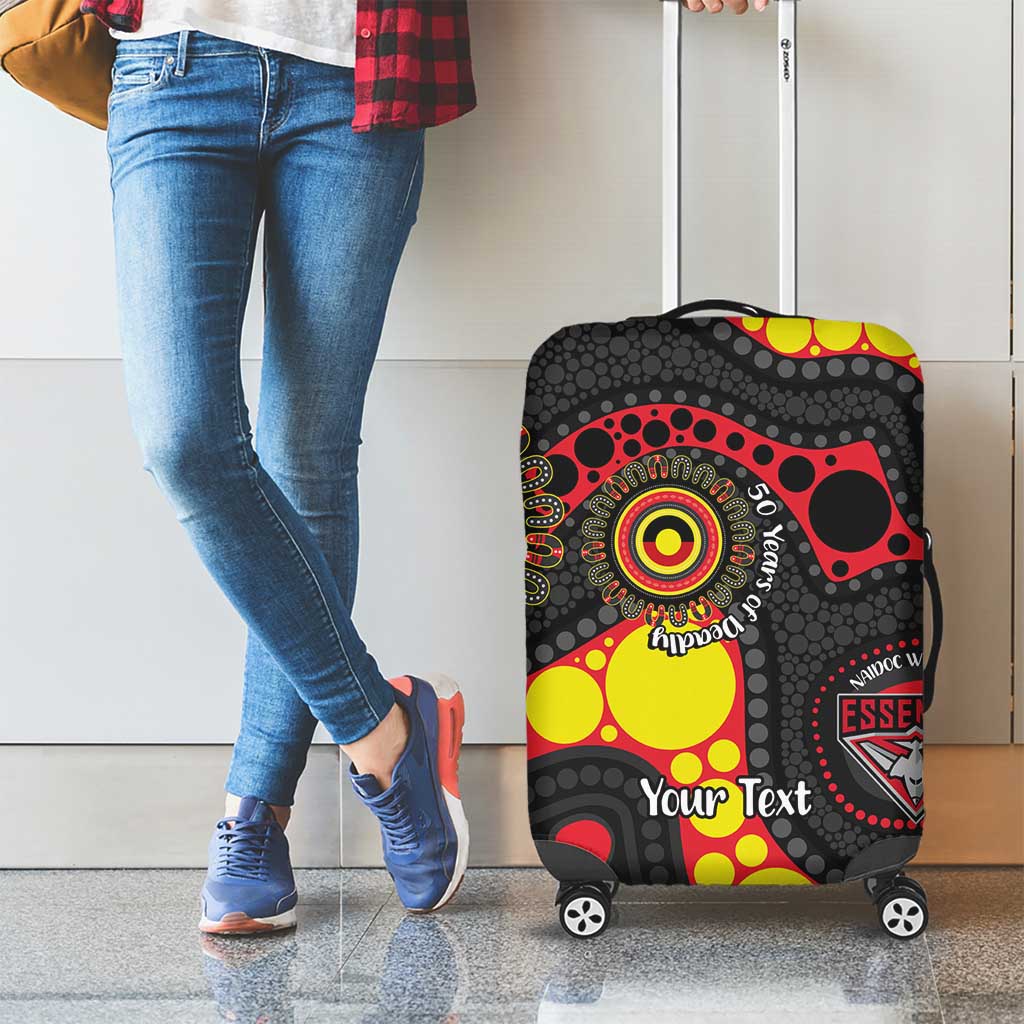 Essendon Bombers NAIDOC Week 2026 Personalised Luggage Cover 50 Years of Deadly Aboriginal Art