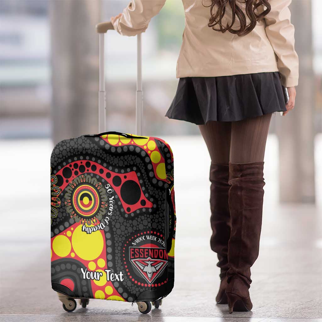 Essendon Bombers NAIDOC Week 2026 Personalised Luggage Cover 50 Years of Deadly Aboriginal Art