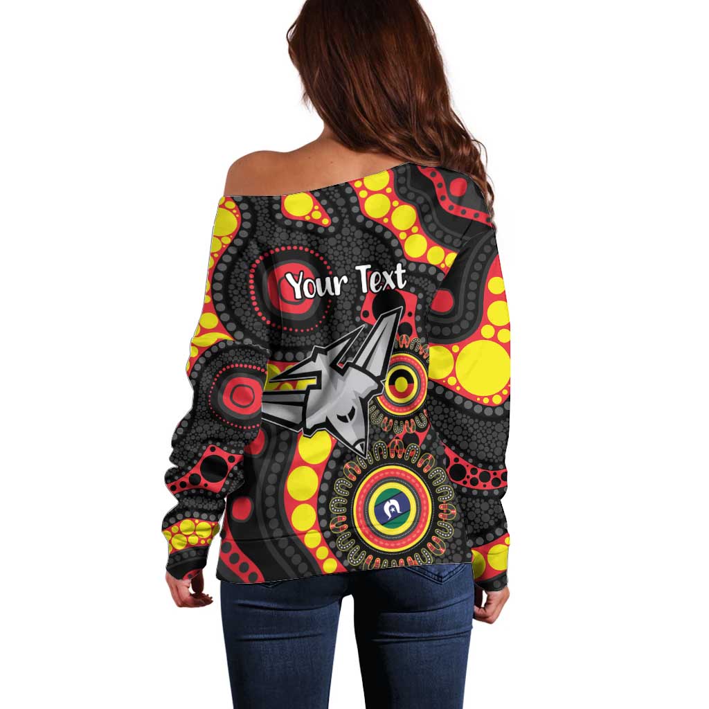 Essendon Bombers NAIDOC Week 2026 Personalised Off Shoulder Sweater 50 Years of Deadly Aboriginal Art