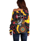 Essendon Bombers NAIDOC Week 2026 Personalised Off Shoulder Sweater 50 Years of Deadly Aboriginal Art