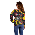 Essendon Bombers NAIDOC Week 2026 Personalised Off Shoulder Sweater 50 Years of Deadly Aboriginal Art