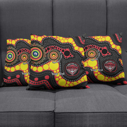 Essendon Bombers NAIDOC Week 2026 Personalised Pillow Cover 50 Years of Deadly Aboriginal Art
