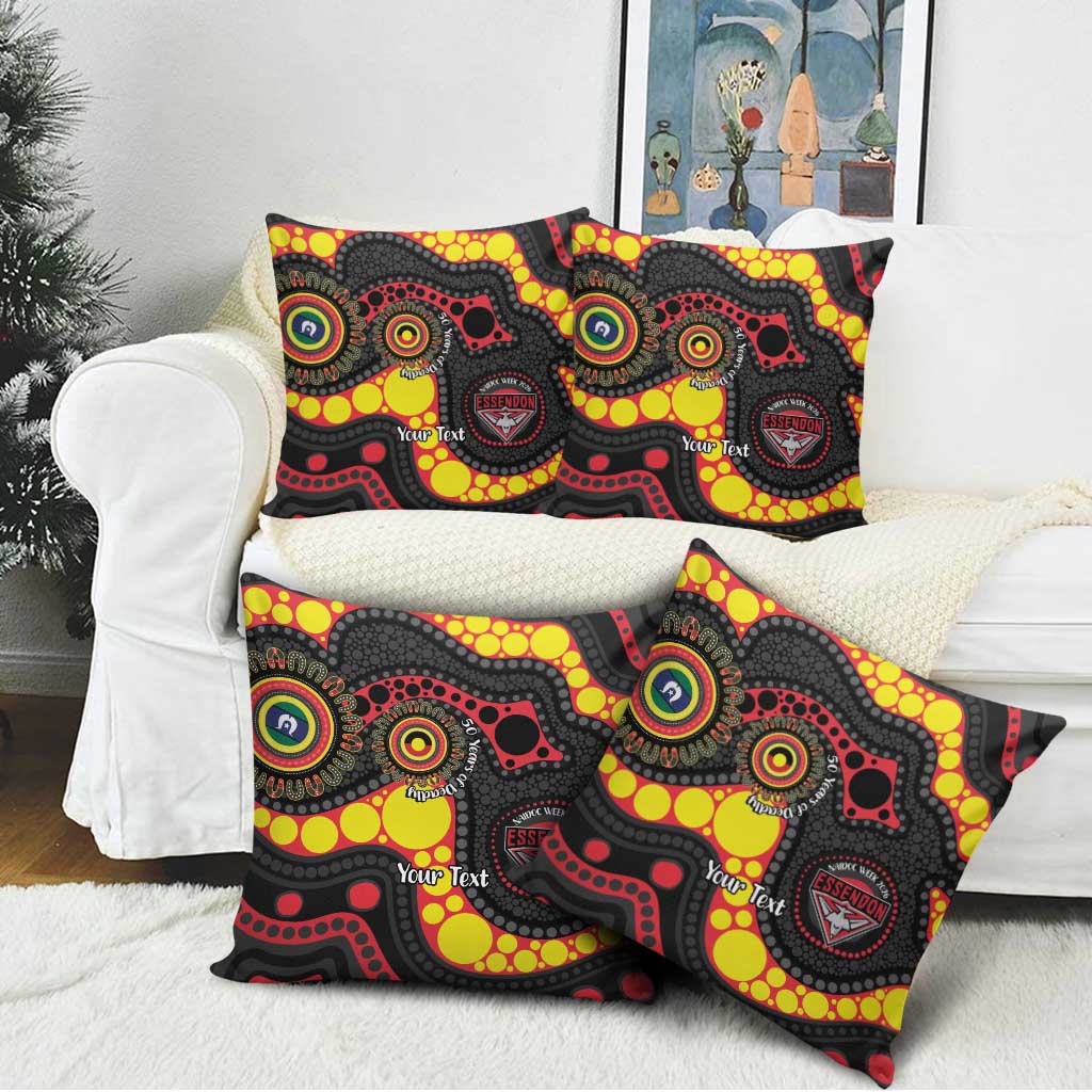 Essendon Bombers NAIDOC Week 2026 Personalised Pillow Cover 50 Years of Deadly Aboriginal Art