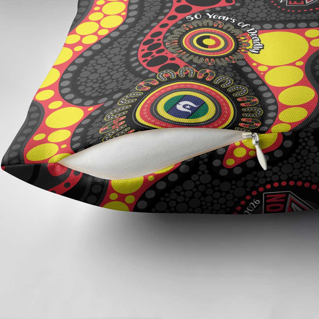 Essendon Bombers NAIDOC Week 2026 Personalised Pillow Cover 50 Years of Deadly Aboriginal Art