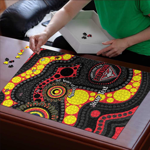 Essendon Bombers NAIDOC Week 2026 Personalised Puzzle 50 Years of Deadly Aboriginal Art
