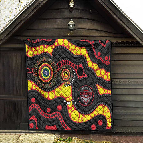 Essendon Bombers NAIDOC Week 2026 Personalised Quilt 50 Years of Deadly Aboriginal Art