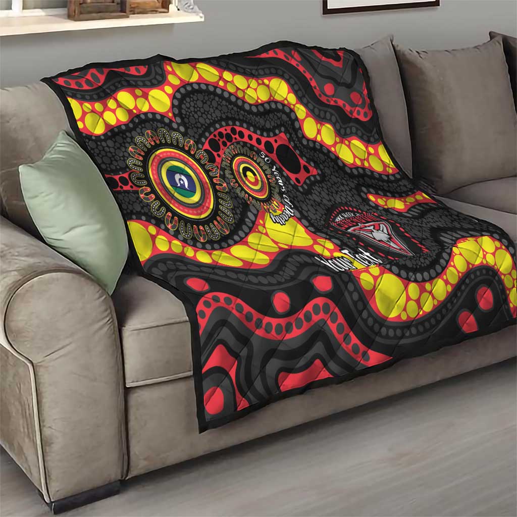 Essendon Bombers NAIDOC Week 2026 Personalised Quilt 50 Years of Deadly Aboriginal Art