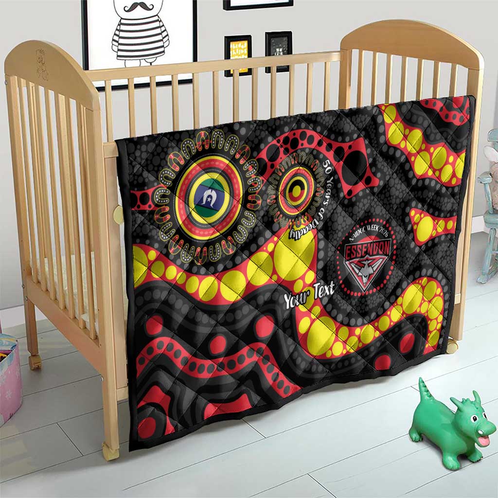 Essendon Bombers NAIDOC Week 2026 Personalised Quilt 50 Years of Deadly Aboriginal Art