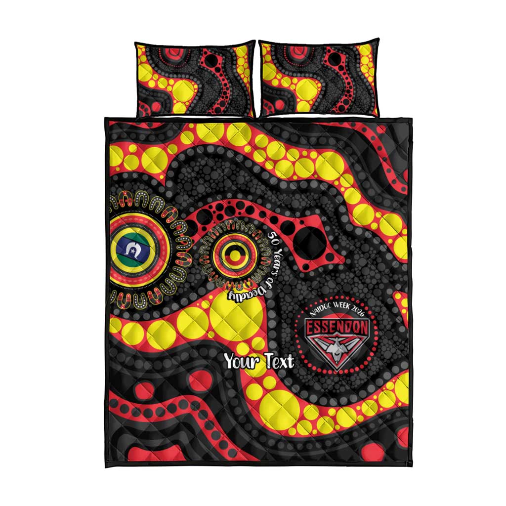 Essendon Bombers NAIDOC Week 2026 Personalised Quilt Bed Set 50 Years of Deadly Aboriginal Art