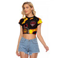 Essendon Bombers NAIDOC Week 2026 Personalised Raglan Cropped T Shirt 50 Years of Deadly Aboriginal Art