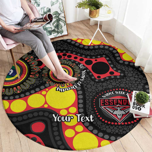Essendon Bombers NAIDOC Week 2026 Personalised Round Carpet 50 Years of Deadly Aboriginal Art