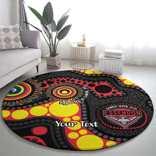 Essendon Bombers NAIDOC Week 2026 Personalised Round Carpet 50 Years of Deadly Aboriginal Art