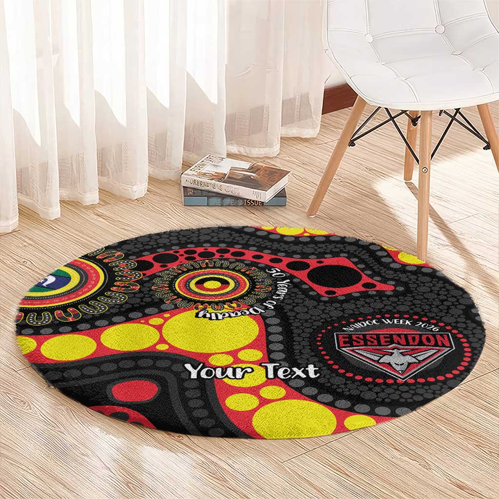 Essendon Bombers NAIDOC Week 2026 Personalised Round Carpet 50 Years of Deadly Aboriginal Art