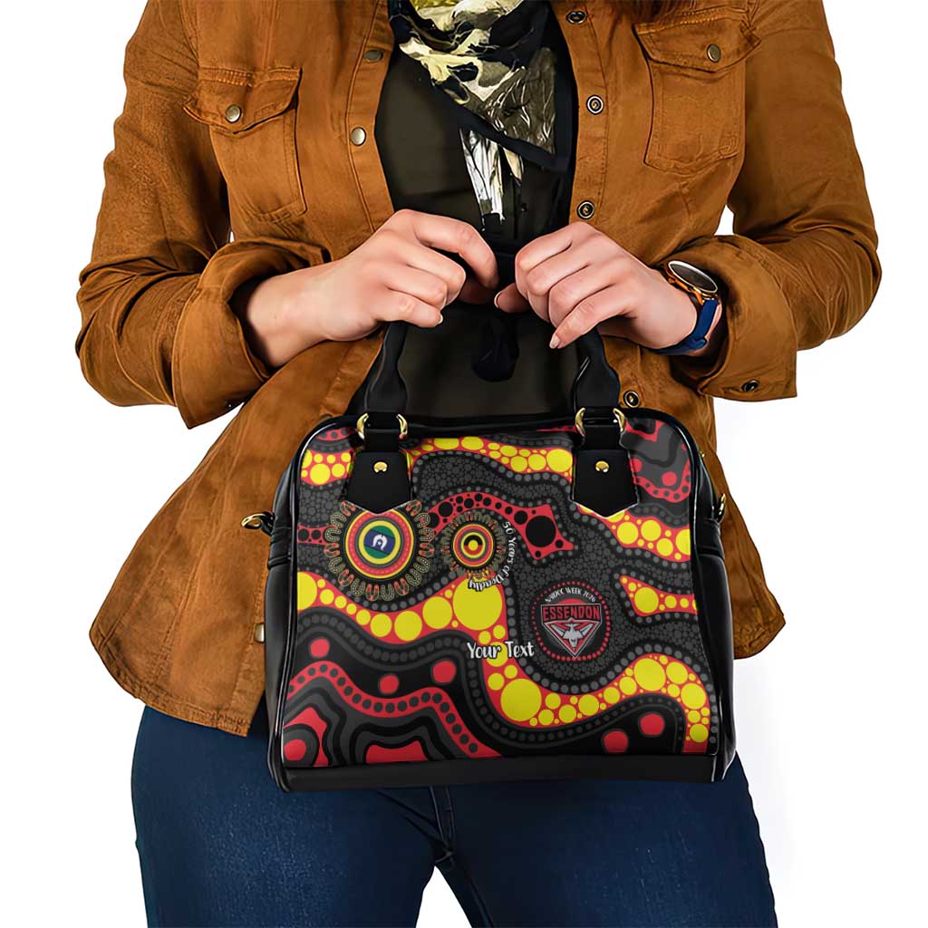 Essendon Bombers NAIDOC Week 2026 Personalised Shoulder Handbag 50 Years of Deadly Aboriginal Art