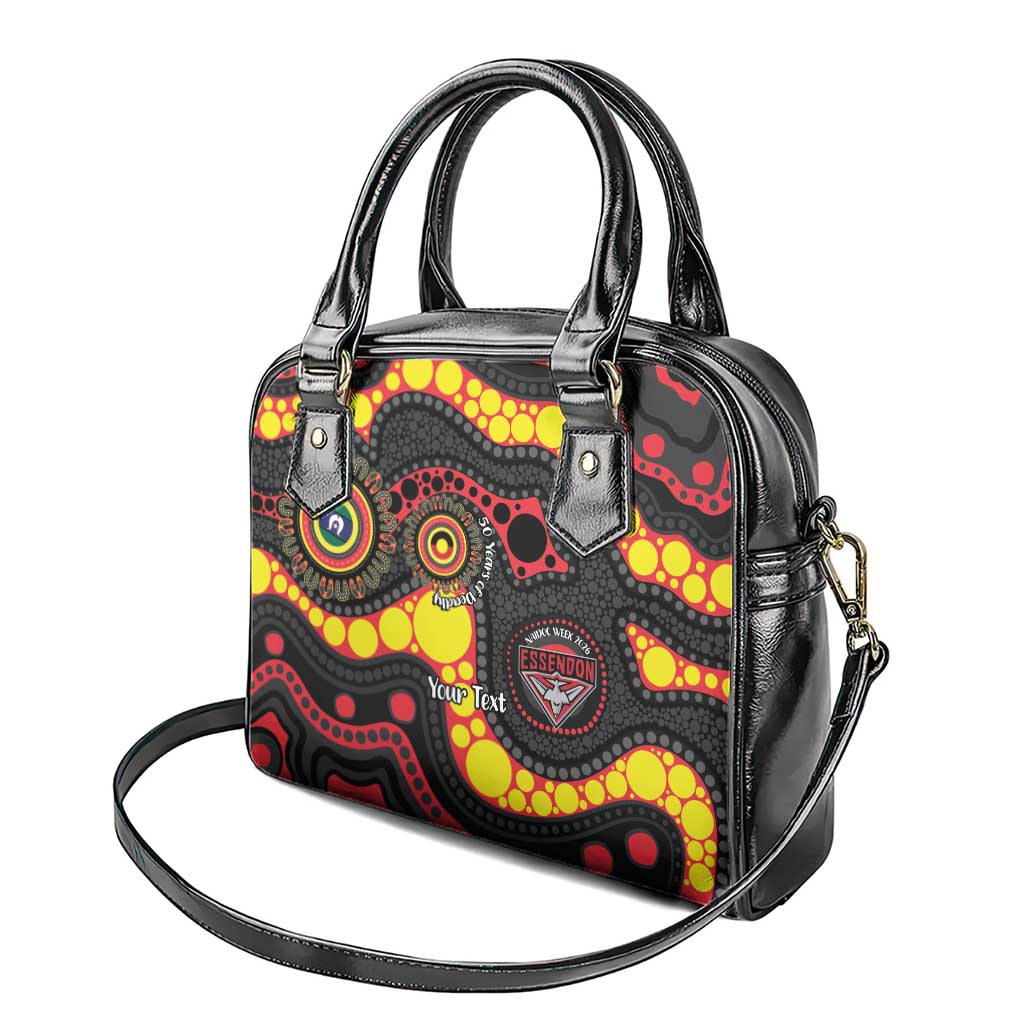 Essendon Bombers NAIDOC Week 2026 Personalised Shoulder Handbag 50 Years of Deadly Aboriginal Art