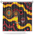 Essendon Bombers NAIDOC Week 2026 Personalised Shower Curtain 50 Years of Deadly Aboriginal Art