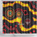 Essendon Bombers NAIDOC Week 2026 Personalised Shower Curtain 50 Years of Deadly Aboriginal Art