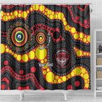 Essendon Bombers NAIDOC Week 2026 Personalised Shower Curtain 50 Years of Deadly Aboriginal Art