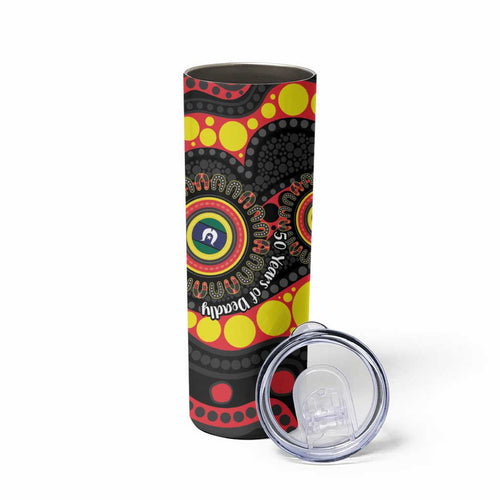 Essendon Bombers NAIDOC Week 2026 Personalised Skinny Tumbler 50 Years of Deadly Aboriginal Art