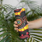 Essendon Bombers NAIDOC Week 2026 Personalised Skinny Tumbler 50 Years of Deadly Aboriginal Art