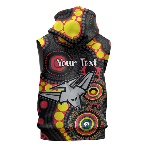 Essendon Bombers NAIDOC Week 2026 Personalised Sleeveless Hoodie 50 Years of Deadly Aboriginal Art