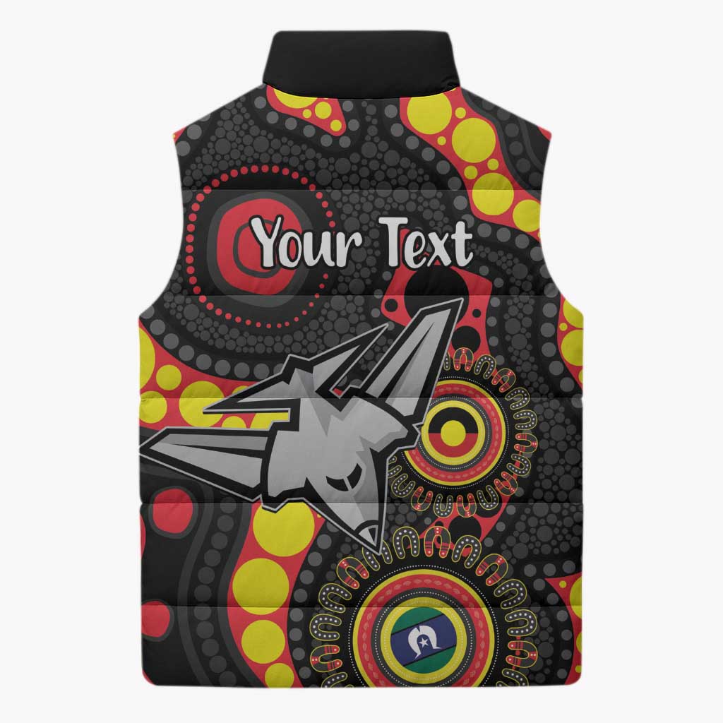 Essendon Bombers NAIDOC Week 2026 Personalised Sleeveless Puffer Jacket 50 Years of Deadly Aboriginal Art