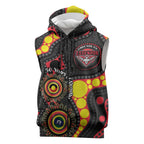 Essendon Bombers NAIDOC Week 2026 Personalised Sleeveless Zip Hoodie 50 Years of Deadly Aboriginal Art