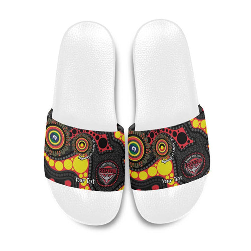 Essendon Bombers NAIDOC Week 2026 Personalised Slide Sandals 50 Years of Deadly Aboriginal Art