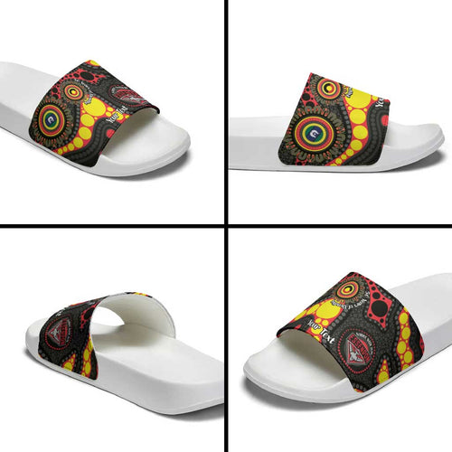 Essendon Bombers NAIDOC Week 2026 Personalised Slide Sandals 50 Years of Deadly Aboriginal Art