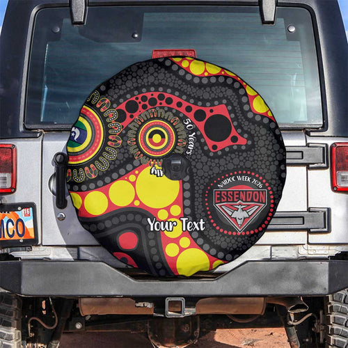 Essendon Bombers NAIDOC Week 2026 Personalised Spare Tire Cover 50 Years of Deadly Aboriginal Art