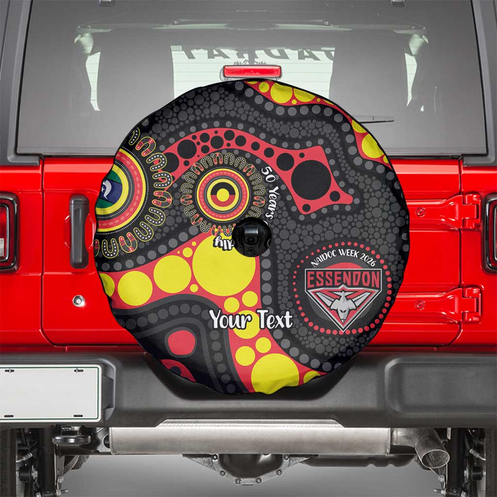 Essendon Bombers NAIDOC Week 2026 Personalised Spare Tire Cover 50 Years of Deadly Aboriginal Art