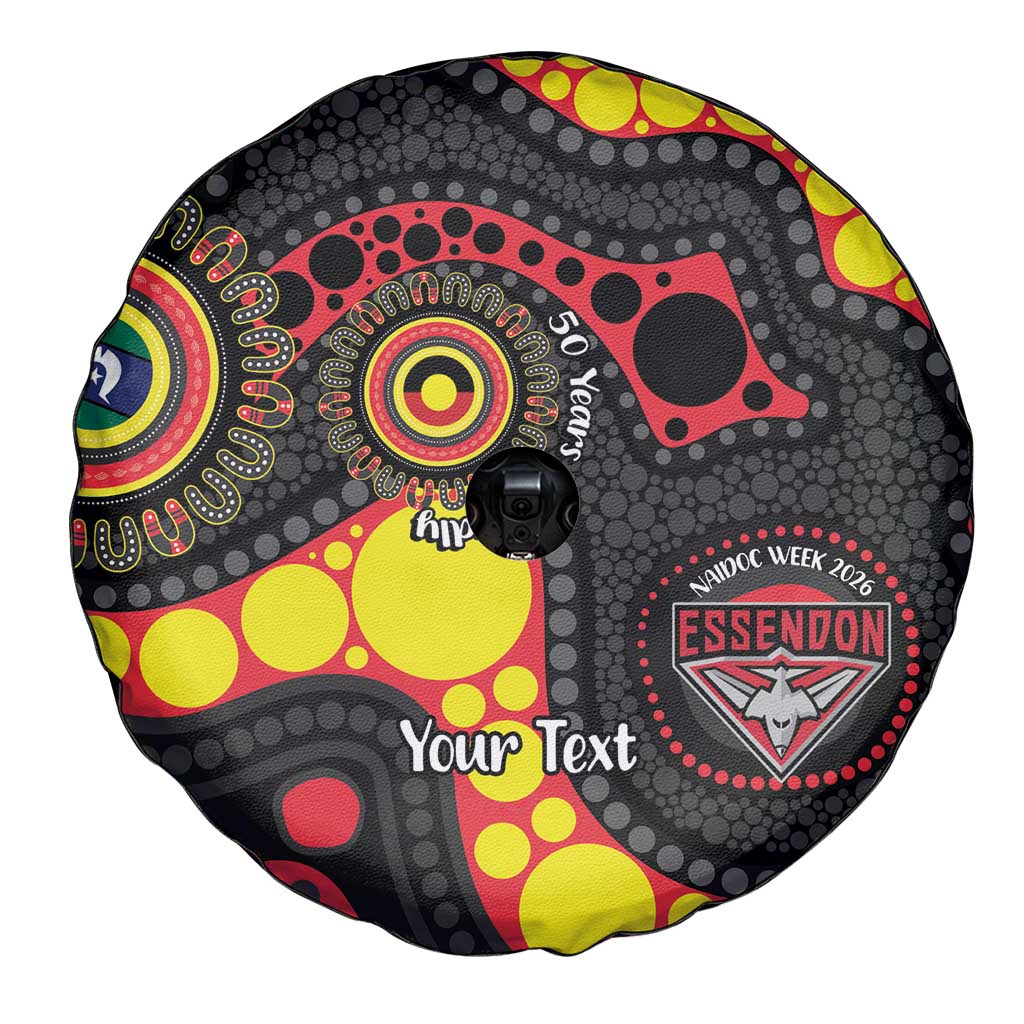 Essendon Bombers NAIDOC Week 2026 Personalised Spare Tire Cover 50 Years of Deadly Aboriginal Art