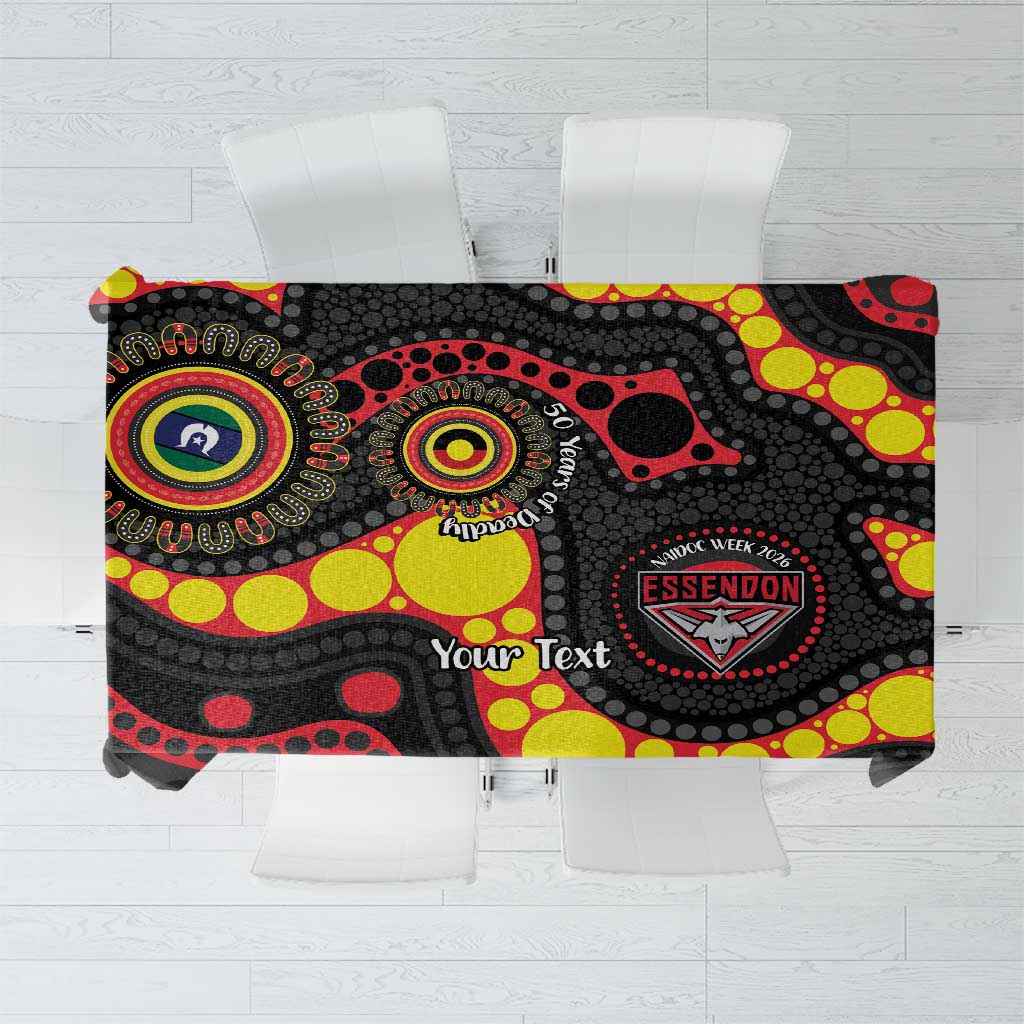 Essendon Bombers NAIDOC Week 2026 Personalised Tablecloth 50 Years of Deadly Aboriginal Art