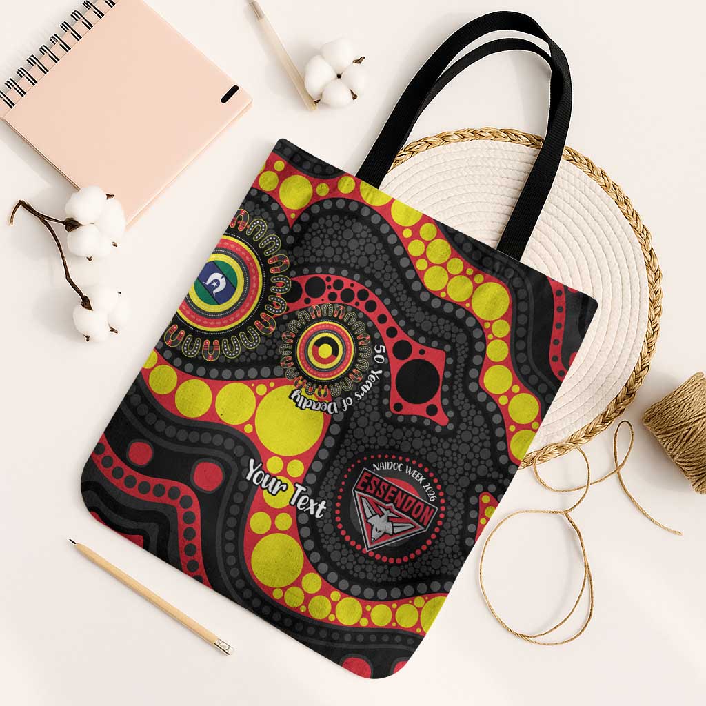 Essendon Bombers NAIDOC Week 2026 Personalised Tote Bag 50 Years of Deadly Aboriginal Art