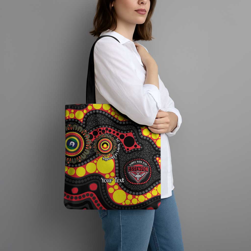 Essendon Bombers NAIDOC Week 2026 Personalised Tote Bag 50 Years of Deadly Aboriginal Art